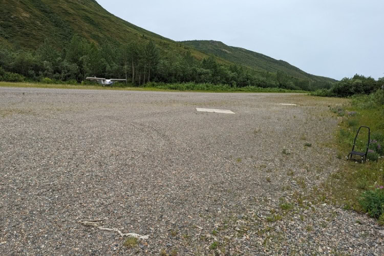 Tourists can arrive by small plane at the gravel airstrip in Kantishna