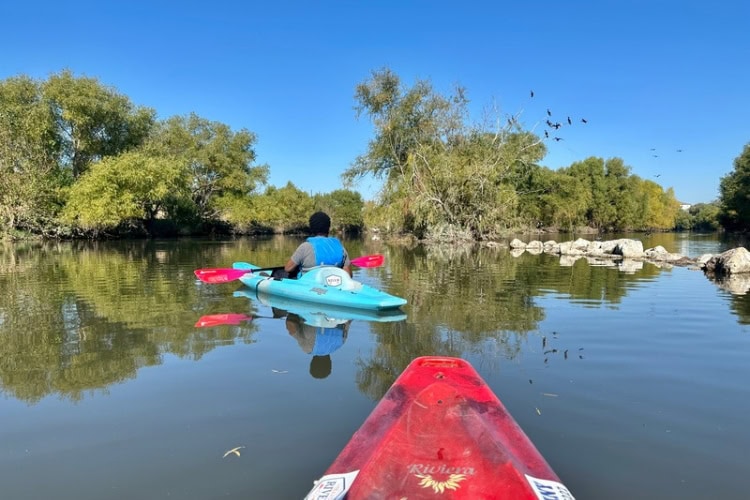 Kayaks on the San Antonio River
