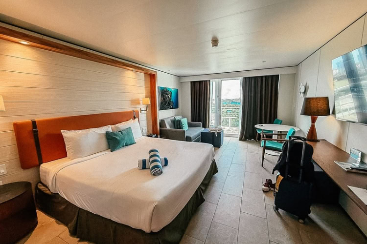 Room with King bed and balcony at St Maarten's Sonesta Maho Beach