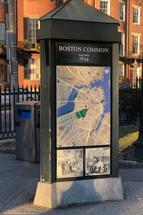 Map of Boston Common at its entrance