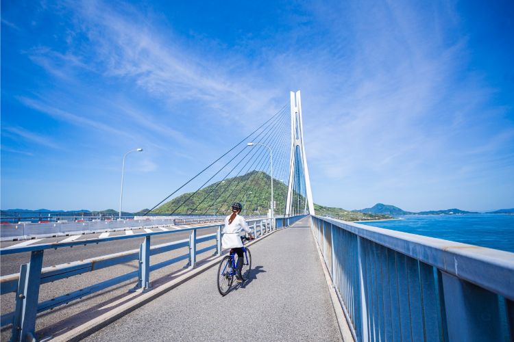 Onomichi Cyclist on the bridge