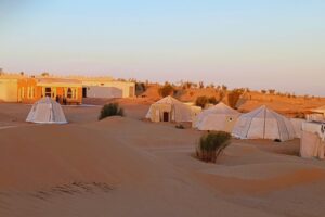 Glamping tents in Tunisia's Sahara dessert