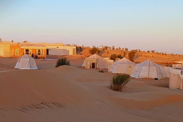 Glamping tents in Tunisia's Sahara dessert