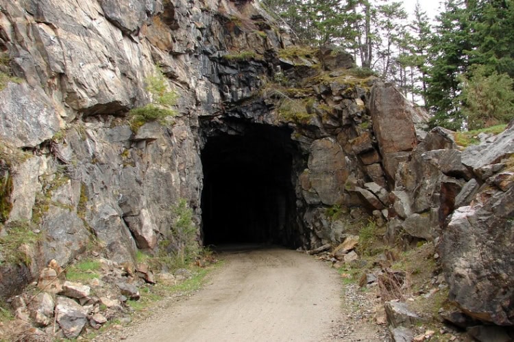 Tunnel entrance on British Columbia's Kettle Valley Trail
