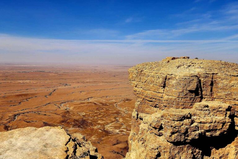 View across the desert floor from the Berber hamlet of Tarmisah. Photo by Edward Placidi