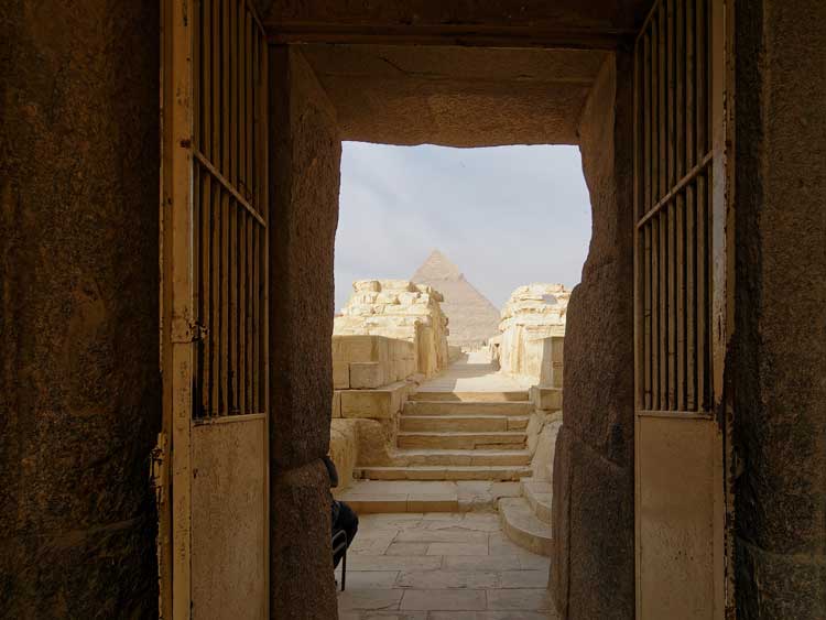Doorway going inside the Great Pyramid of Giza. Photo by iStock/Ivica Gulija