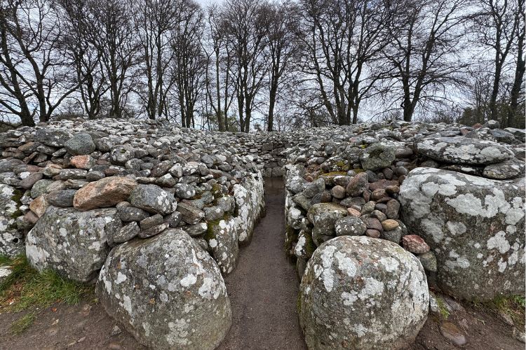 stones at Clava Cairns sacred site