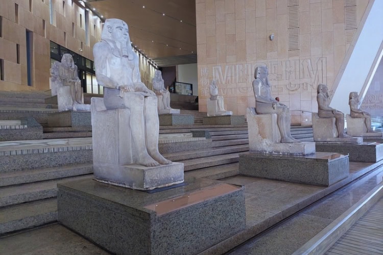 Statues at the Grand Egyptian Museum