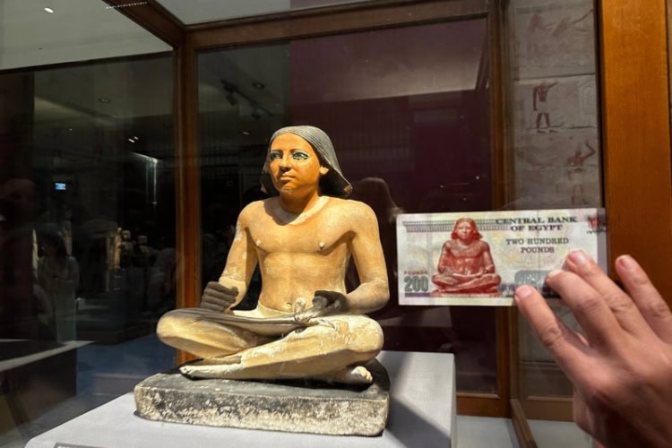 The scribe on Egyptian currency at the Egyptian Museum