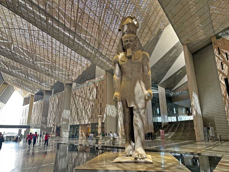 Entry hall in the world- class Grand Egyptian Museum in Cairo. Photo by Janna Graber