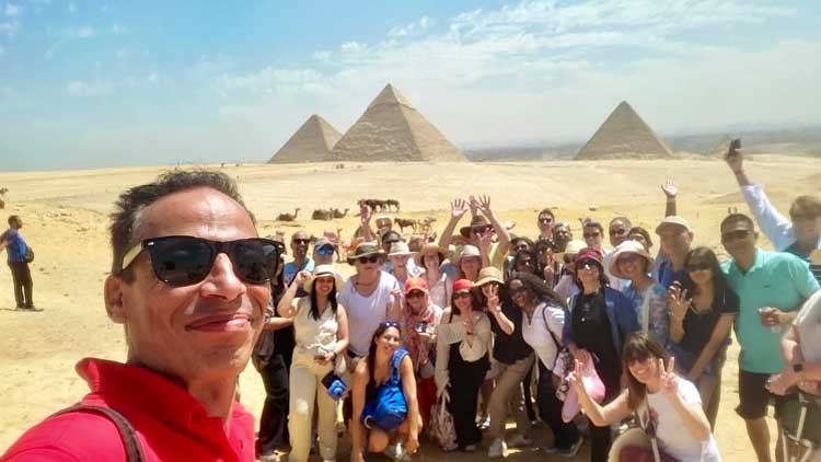 Our Expat Explore group tour in Egypt.  Photo courtesy Janna Graber
