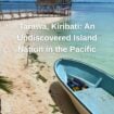 Pinterest image of one of the lowest average sea levels in the world in Kiribati, captured by Annie Elle