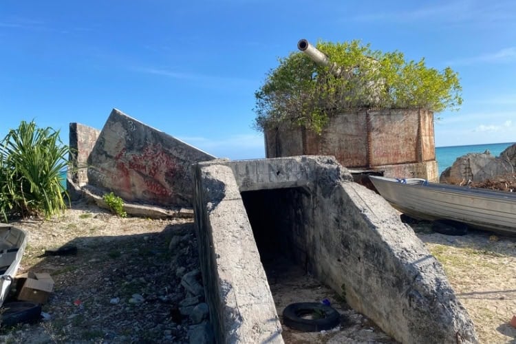 Remains of a World War II fort where a high-ranking Japanese official was said to be killed