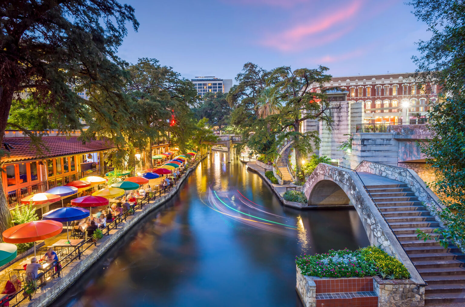San Antonio Riverwalk shines at night. Photo by iStock/f11photo