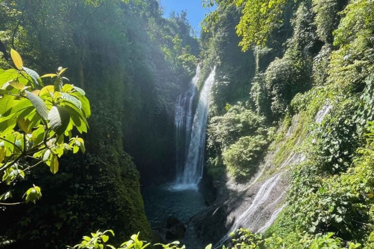 Aling Aling Waterfall in Bali, cascading 35 meters high. Photo by Louise Plank