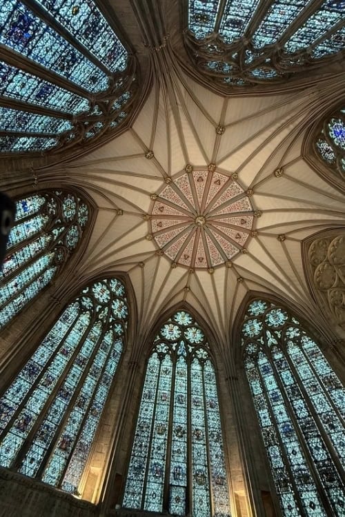 Stained glass in York Minster, York, England