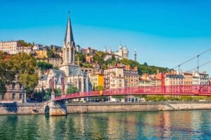 The picturesque Saône River flowing through Lyon. Photo by manjik from Getty Images