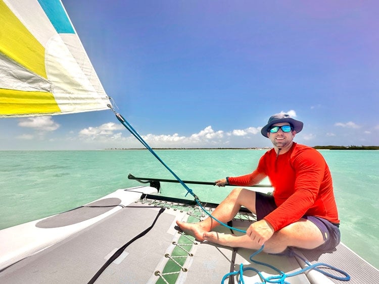 We took a Hobie Cat lesson, and then we went out on our own. My husband was a natural. Photo by Janna Graber