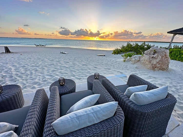Watching sunset from the beach in South Caicos. Photo by Janna Graber