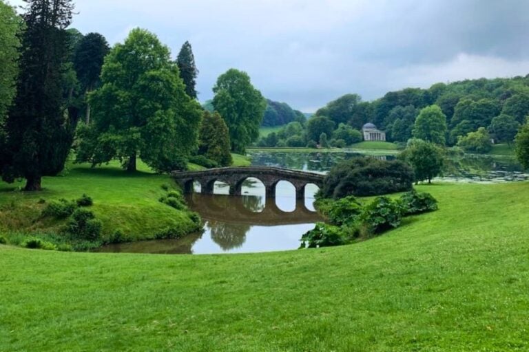 The arched bridge in the gardens at Stourhead. Photo by Sue Sands