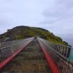 Crossing the Bridge to King Arthur's Island, Tintagel. Photo by Erica Chatman