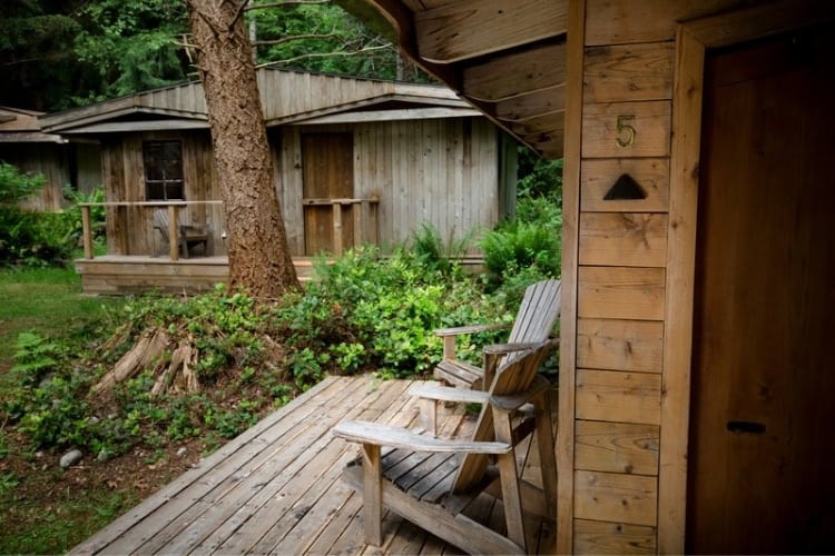 My accommodation is modest but cozy, with warm wood accents and an expansive view of the ocean