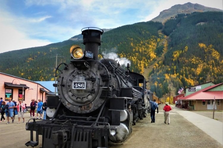 Durango & Silverton train in Silverton