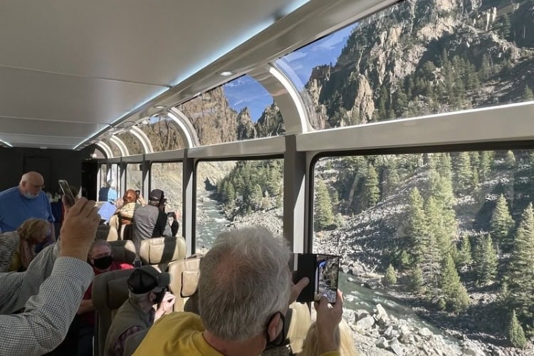 Taking photos from a train