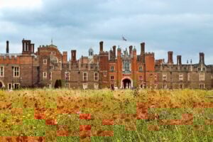 The majestic Tudor entrance to Hampton Court Palace. Photo by Tab Hauser