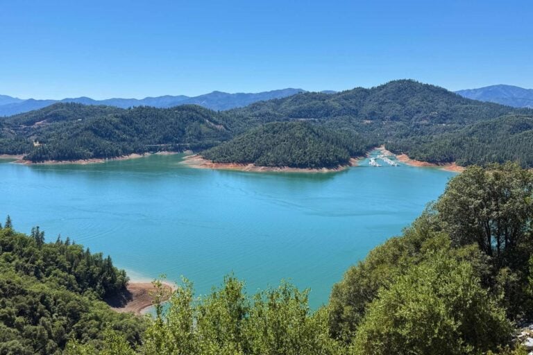 Overlooking Lake Shasta from the mountaintop. Photo by Debbie Stone