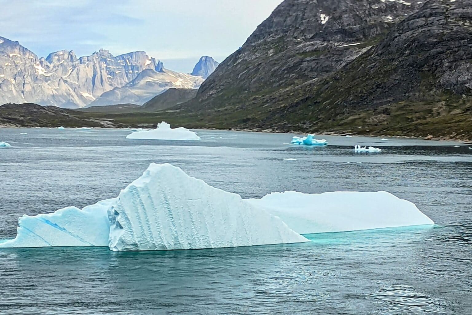 Dodging icebergs in Prince Christian Sound. Image by C.Bowman