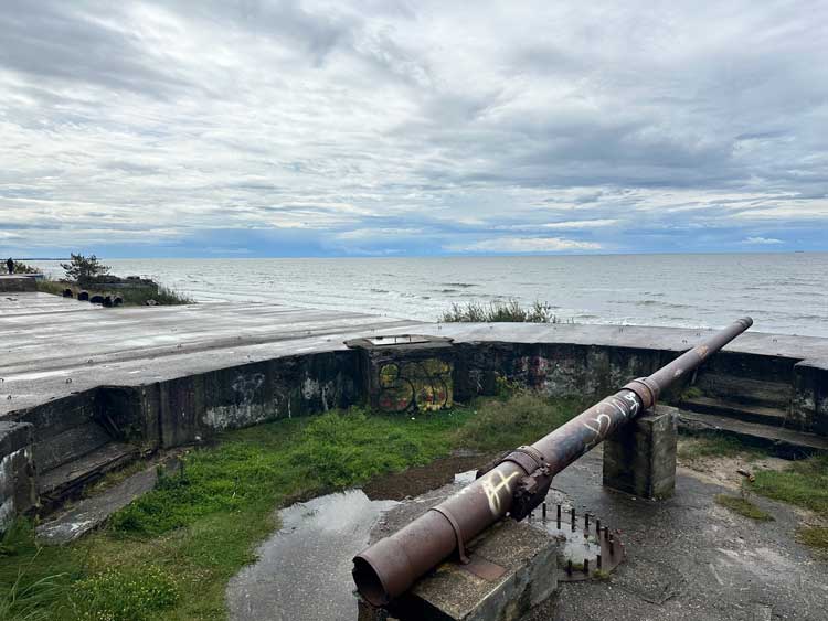 Memel-Nord&rdquo; coastal artillery battery was built in 1939 as part of
the German Navy&rsquo;s coastal defense system. Photo by Janna Graber