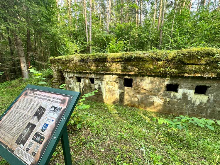 Between 1915-1918, the German 88th Division's command bunker served as a reinforced concrete fortification protecting soldiers and supplies from Russian artillery along this front line. Photo by Janna Graber
