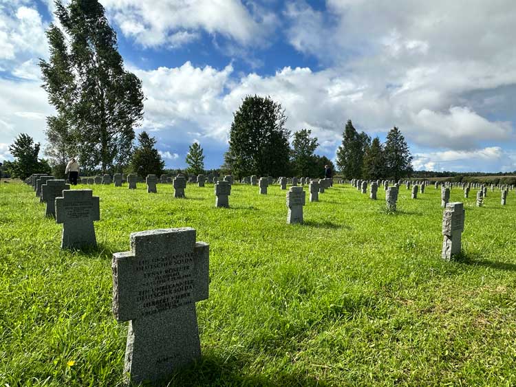 More than 27,000 German soldiers died fighting in Latvia during WWII. Today, Saldus German Soldiers' Cemetery is maintained by the German government. Photo by Janna Graber
