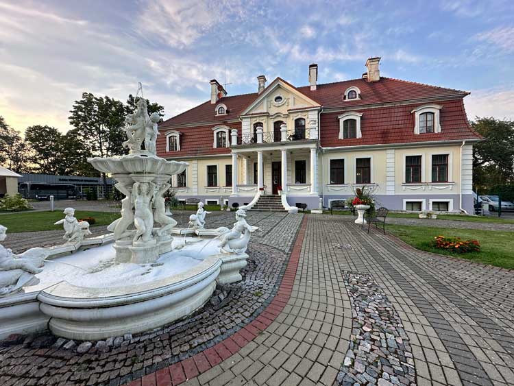 Hotel Sventes Muiža, a beautifully restored manor house in Latvia. Photo by Janna Graber
