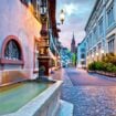 Basel historic upper town architecture evening view, northwestern Switzerland. Photo by xbrchx, iStock