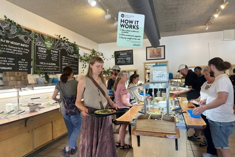 The lunchtime rush at Green Door. Photo by Teresa Bergen