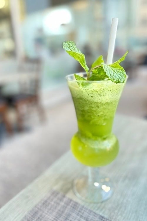 A refreshing lime drink at Thali Coconut Lagoon. Photo by Teresa Bergen