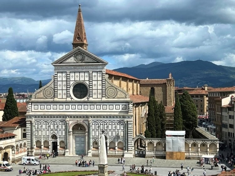 The amazing view of the Church of Santa Maria Novella from our place of stay, Hotel Santa Maria Novella in Florence. Photo by Susmita Sengupta