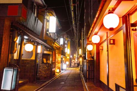 Pontocho Alley offers moody bars and cosy restaurants. mage by 7maru from Getty Images via Canva