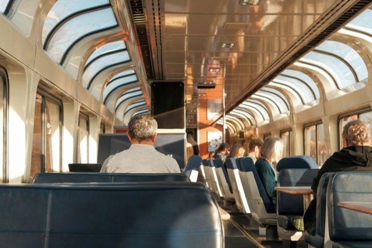 Passengers in the observatory car. Photo by Yun Cho, Unsplash