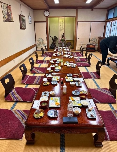 Traditional meal served at Minshuku Shin-Chaya minshuku