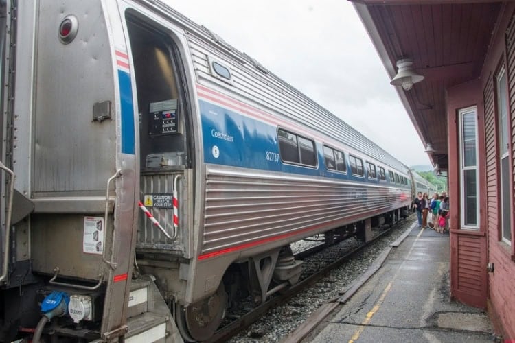 A train arriving at the station. Photo by Stephen Mease, Unsplash