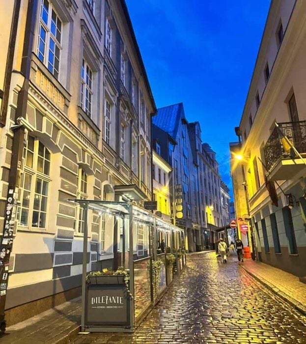 Quiet evening walk to my hotel in Riga. Photo by Janna Graber