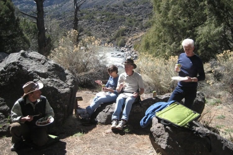 Lunch is served at the base of the canyon. Photo by Brent Cassie