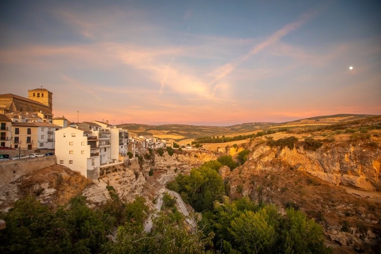 View of Alhama de Granada and Tajo Gorge, Alhama de Granada, Spain