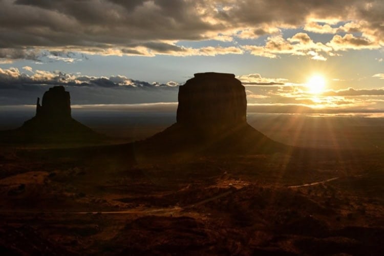 Sunrise from a room at The View in Monument Valley. Photo by Tab Hauser