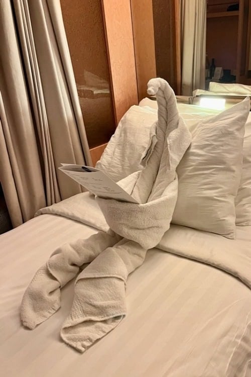 Creative towel formation by the Zaandam staff. Photo by Liisa Atva