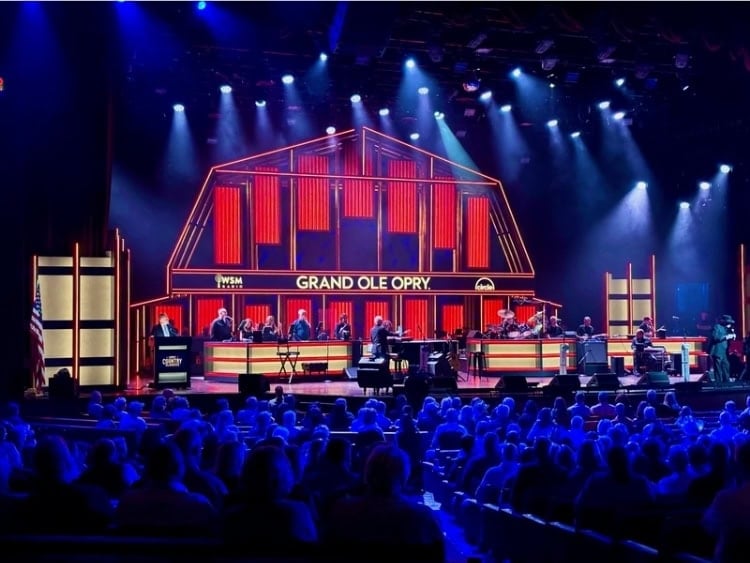Country stars on stage at the Grand Ole Opry. Photo by Doug Wallace