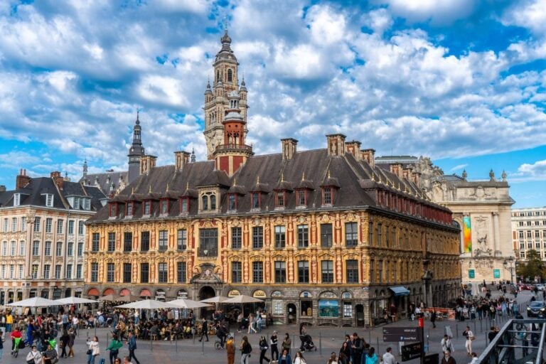 The Bourse at Grand Place is known for its architecture and book markets. In the summer, Tango on Sundays draws crowds. Photo courtesy of Hello Lille Destination